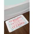 thumbnail image 2 of Quote Bath Mat, Hand Drawn Swirls and Curls It Seems Impossible Until It's Done, Non-Slip Plush Mat Bathroom Kitchen Laundry Room Decor, 29.5 X 17.5 Inches, Tan Dark Coral and Pale Blue, Ambesonne, 2 of 2