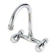 thumbnail image 1 of Chrome Finish Pull Down Kitchen Faucet, Easy Installation Wall Mount Kitchen Faucet with Durable Brass Body for Hot & Cold Water Control and Corrosion Resistance, 1 of 4