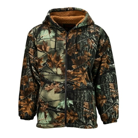 - Trail Crest Men's Sherpa Lined Camo Hooded Hunting Jacket