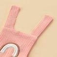 thumbnail image 4 of Baby Summer Ruffle Romper  Sleeveless Elastic Waist Rainbow Embroidery Strap Bodysuit, 4 of 6