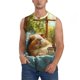 thumbnail image 1 of Fotbe Lazy Home Style Guinea Pig Men's Camiseta sin Mangas Estampada para Hombres, Playera Casual para Gimnasio, Entrenamiento, Playa-Small, 1 of 7