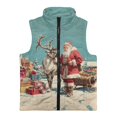 thumbnail image 4 of Xixirimido Christmas Santa Reindeer Sleigh Pattern Kids Zip-up Vest for Girls Boys Sleeveless Fleece Vest with Pockets Stand Collar Jacket Kids Fall Winter Outwear for 11-12, 4 of 6