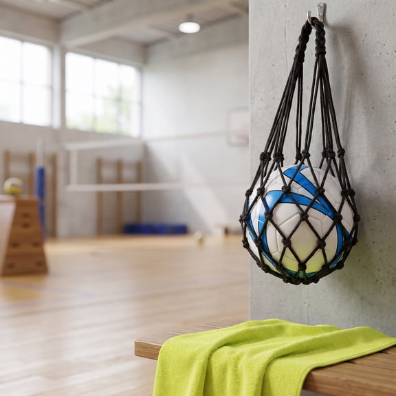 ORDDIART Volleyball Mesh Bag 1 Pack 57x5cm Black Polypropylene Portable Storage for Games and Sports Equipment