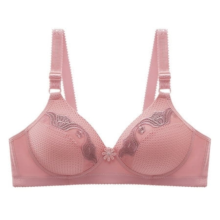 

Bras Lightweight For Ladies Large Cup Szie Solid Color No Steel Ring Gathered Anti Light Underwear Dailywear Comfortable Sports Bras