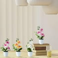 thumbnail image 7 of 4Pcs Artificial Orchid Flowers Mini Potted Orchid Flowers Fake Orchids with Plastic Vase for Home Office Wedding Table Centerpiece Decoration(White,Yellow,Pink,Light Pink), 7 of 7