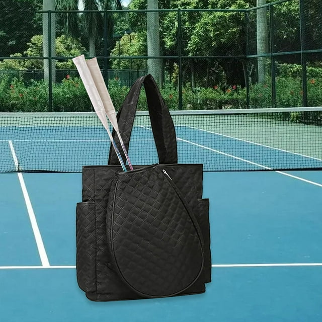 DYNWAVECA Tennis Tote Rackets Bag Easy to Organize Portable Large Capacity Racquet Sports Backpack Pickleball Backpack for Gym Beginner Black