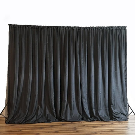 Image of BalsaCircle 20 feet x 10 feet Fabric Backdrop Curtain Black