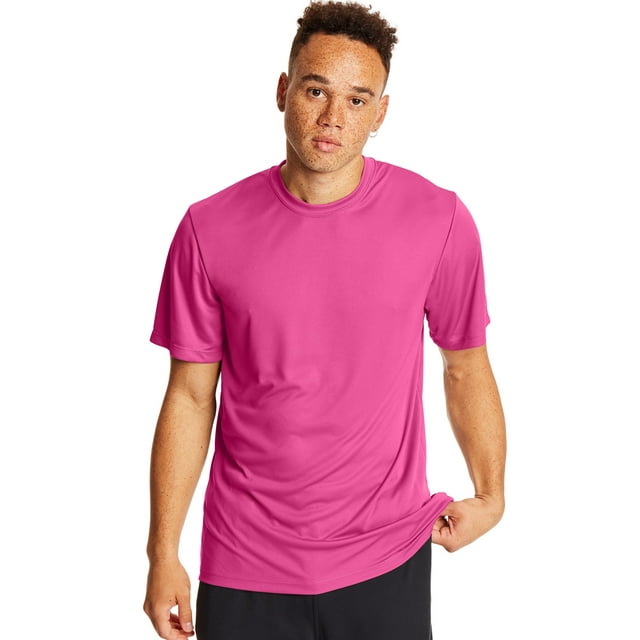 Hanes Mens Sport Cool DRI Performance Tee 2-Pack, 3XL, Wow Pink