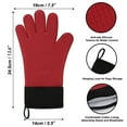 thumbnail image 2 of Uxcell Silicone Oven Mitts Heatproof Gloves 1 Pair Red, 2 of 8