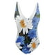 thumbnail image 3 of MKLEKYY Trajes De Baño Mujer Completo Womens V Neck Flower Printed Swimsuit Bikini Swimwear, 3 of 3
