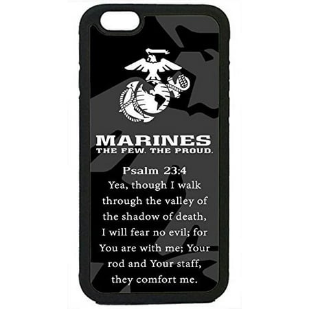 Marine Corps Iphone 4 Case Ganma USMC Marines Prayer Psalm 23 4 Marine Corps Case Rubber Silicon Black Case For iPhone 8 PLUS (5.5 in), ()