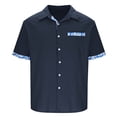 thumbnail image 5 of Stamzod Mens Shirts Casual Stylish Button Down Shirts Short Sleeve Summer Beach Shirt with Pocket Navy M, 5 of 6