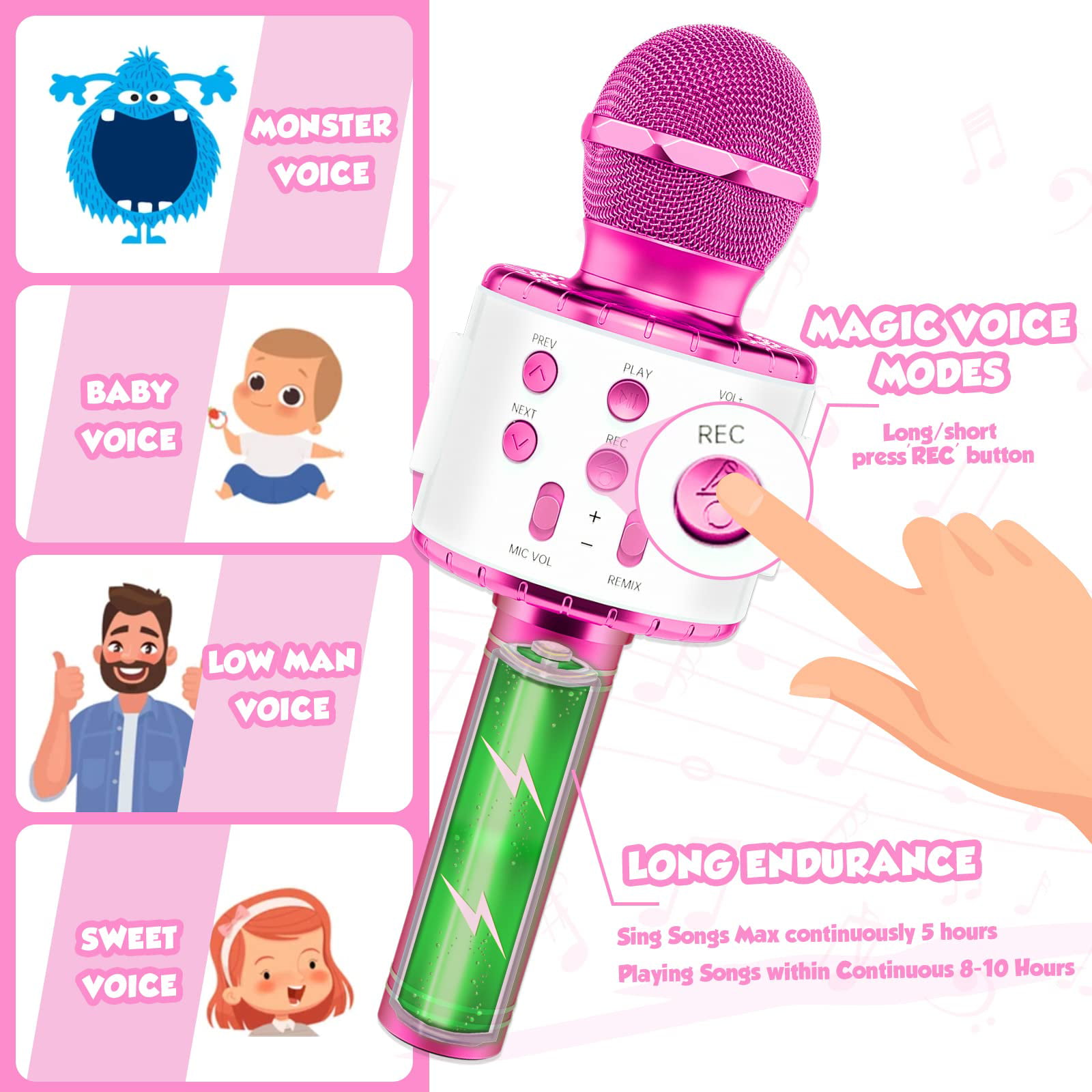 Keyian Microphone for Kids Singing, 7-9 11-13 Year Old Girls Toys Gifts  Karaoke Microphone for Kids 5-7 8-12 Birthday Gifts for 10-14 Y