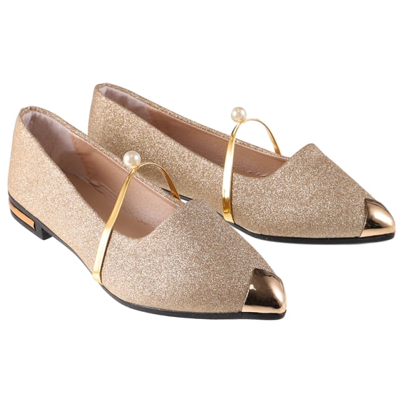 Worgeous Heels Pearl Pumps Elegant Flat Shoes 's