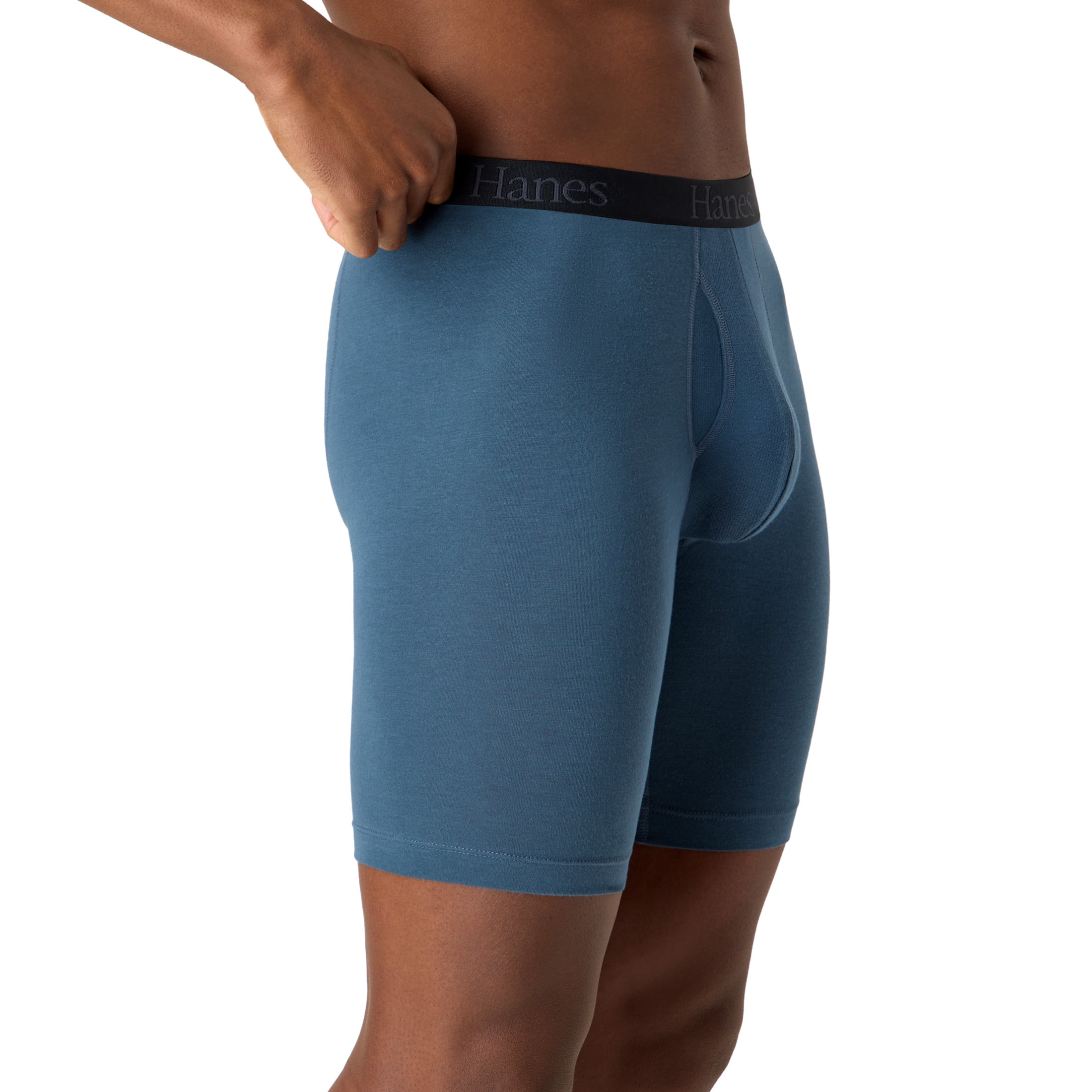 Hanes Mens Underwear Long Leg Boxer Briefs, 3-Pack, Total Support Pouch, Wicking