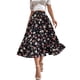 thumbnail image 1 of VISgogo Falda larga para mujer, cintura elástica, estampado floral, volantes, dobladillo grande, línea A, faldas casuales, S/M/L/XL VISgogo  moda, 1 of 7