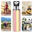 thumbnail image 7 of Yayeee 20oz Insulated Water Bottle Double Wall Stainless Steel with Flip Straw Lid, Pink and Yellow Striped Pattern, 7 of 7