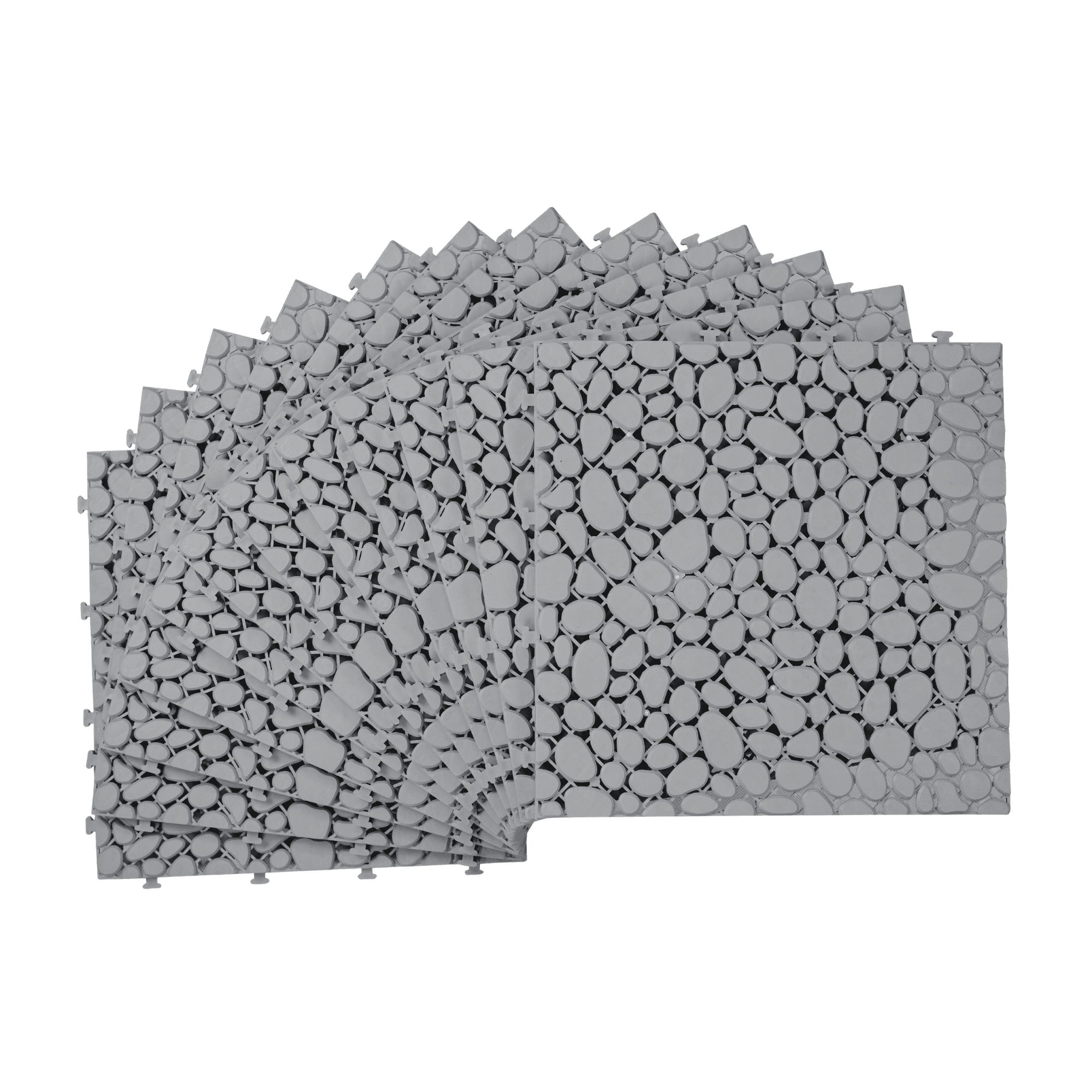 Gray Interlocking Deck Tiles Plastic Waterproof for Outdoor Bathroom Shower Balcony Porch Pack of 60