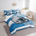 thumbnail image 3 of jejeloiu Rugby Ball Game 7-Piece Twin Bedding Sets,Gray White Blue Bedding Comforter Set For Football Gamer Reversible, 3 of 8