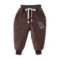 thumbnail image 4 of Girls Sweatpants Toddler Sweat Pants Toddler Girls and Boys Fleece Lined Sweatpants Youth Jogger Pants with Pockets Drawstring Active Clothes for Kids Coffee 6-7 Years, 4 of 4