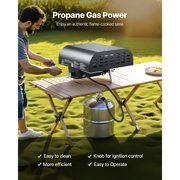 Portable Propane Pizza Oven with Rotating Stone, 12 Inch Outdoor Gas Pizza Maker for Backyard, Camping&Patio - Includes Carry Bag, Black