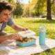 thumbnail image 5 of Set de lonchera Bento Box con taza | Fiambrera multicompartimento para preparar comidas para niños y adultos | Recipiente hermético apto para microondas para la escuela, el trabajo o la oficina, 5 of 6