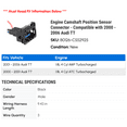 thumbnail image 2 of Engine Camshaft Position Sensor Connector - Compatible with 2000 - 2006 Audi TT 2001 2002 2003 2004 2005, 2 of 2