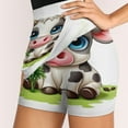 thumbnail image 4 of Cute Cow Eating Grass Women's Shorts Non-Slip Single Pocket A-line Trouser Skirt Summer Shorts Casual Shorts for Women, 4 of 7