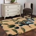 thumbnail image 3 of Area Rugs 2.7'x5', Blueberry Spring Leaves Carpet for Living Room Bedroom Dining Room, Brown Botanical Branches Throw Kitchen Rugs Non Slip Washable Rectangle Indoor Outdoor Rugs, 3 of 8