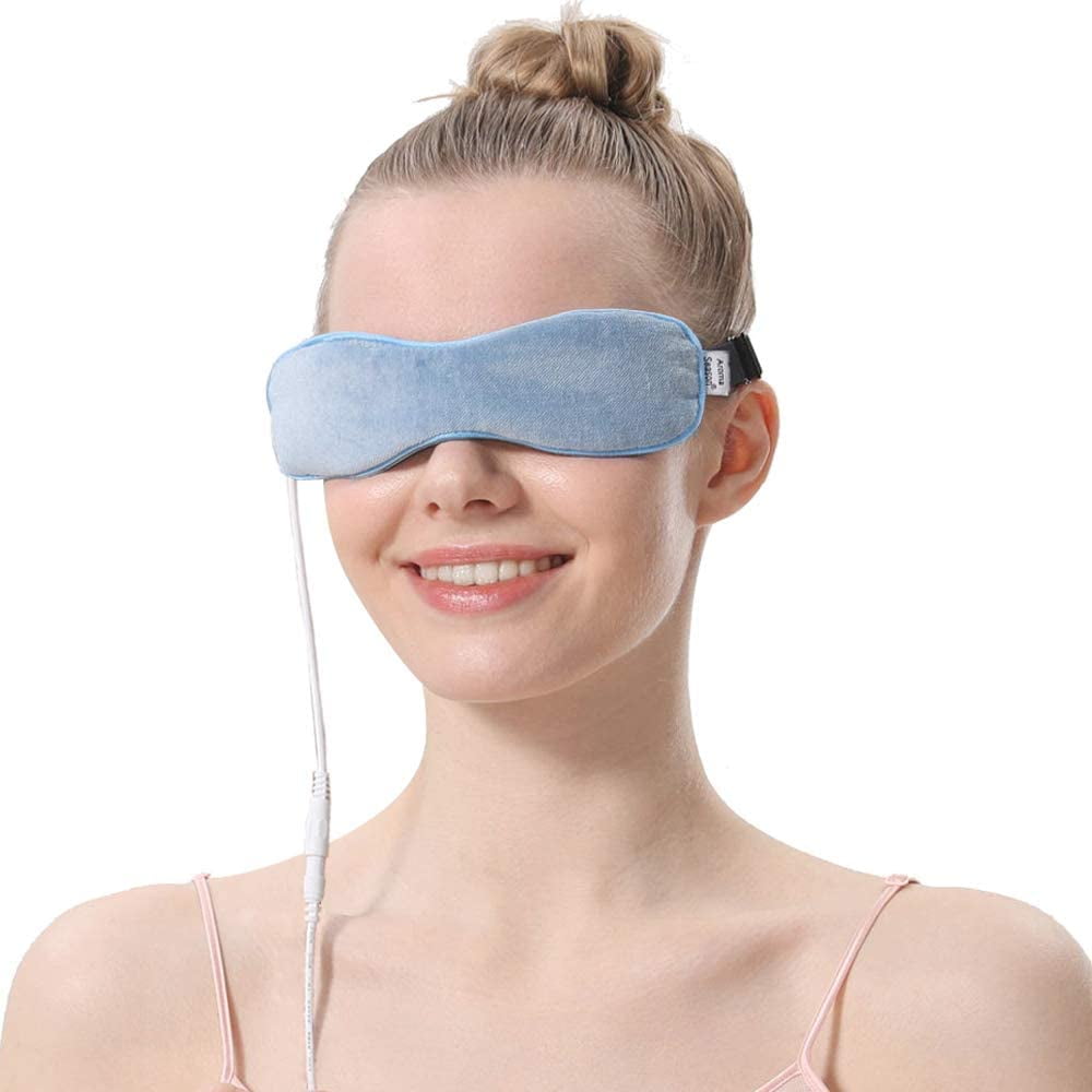 Electrically heated mask for the eyes Warming eye mask Against