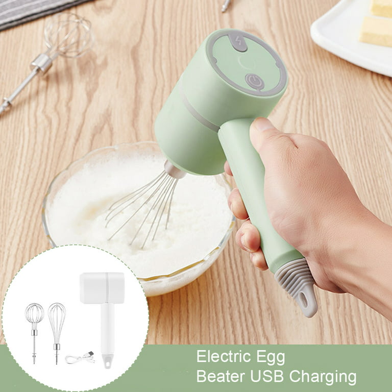 Toma Wireless Electric Food Mixer with Handle Hand Blender Detachable 3  Modes Adjustable Waterproof Egg Beater Kitchen Baking Gadgets Green 