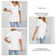 thumbnail image 5 of Camisa de manga abullonada, blusa con cuello en V para mujer, blusa con cuello en V calado, blusa de manga corta diseñada a medida, 5 of 6