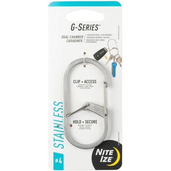 Nite Ize G-Series Dual Chamber Stainless Steel Carabiner #4 - Stainless