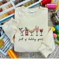 thumbnail image 2 of Embroidered Full of Holiday Spirit Sweatshirt, Funny Christmas Cocktail Shirt, Festive Drink Embroidery Crewneck, Holiday Party Gift, 2 of 5
