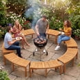 thumbnail image 6 of Costway 2 PCS Outdoor Curved Bench with Slatted Seat Wrap Around Tree Bench 2-Person Seating, 6 of 11