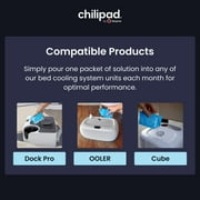 Chilipad System Cleaner Cleans the Chilipad Cube, OOLER, Dock Pro Bed Cooling Systems (12 Pack)