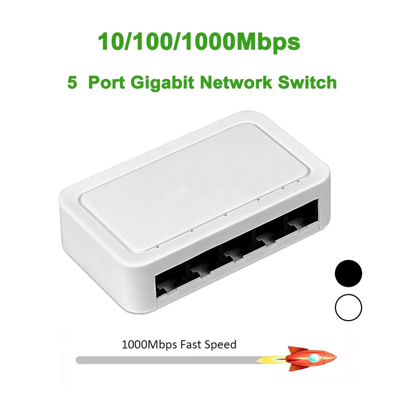 5 Port Gigabit Ethernet Switch, 10/100/1000Mbps Network Hub