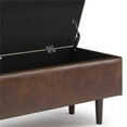 thumbnail image 5 of Simpli Home Shay 48 in.W Modern Storage Ottoman in Distressed Chestnut Brown Faux Leather, 5 of 9