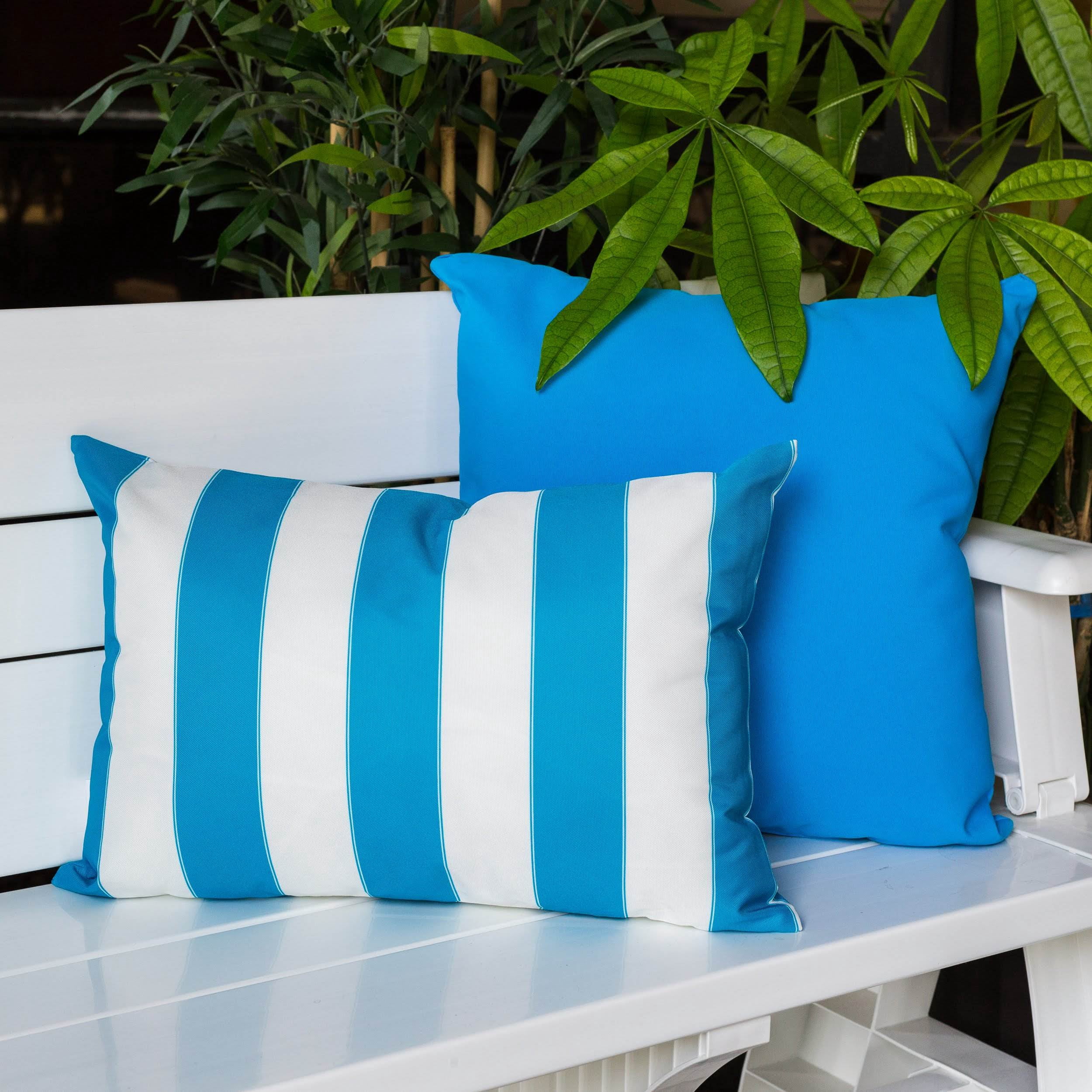 Riley Aqua Rectangular Outdoor Throw Pillow