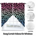 thumbnail image 3 of Animal Gradient Swag Valances for Windows 2 Pack Leopard Print Swag Kitchen Curtains 63 Inches Long Rod Pocket Short Window Treatment for Kitchen Bathroom 36"x63", 3 of 8