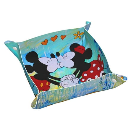 

Kawaii Mickey mouse Leather Storage Tray (Cute 258) Desktop Finishing Tray cosmetic tray Home Storage Tray Containers for Candy Jewelry Wallet Rings Headphone Watch Medium