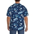 thumbnail image 5 of Fotbe Blue Bus print Short Sleeve Button Down Shirts for Men Casual Summer Beach Wrinkle Free Shirt-Large, 5 of 7
