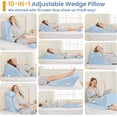 thumbnail image 3 of Wedge Pillows for Adult Adjustable Bed Wedge Pillow for Post Surgery Triangle Pillow Headboard with Bolster Cushion for Sleeping Acid Reflux Neck & Back Support and Dark G, 3 of 9