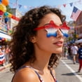 thumbnail image 6 of Star Sunglasses for Women Men, Patriotic Rimless Star Shaped Sunglasses in Red White Blue, USA Independence Day Accessories for 4th of July Memorial Day Beach Pool Birthday Party Favors, 6 of 6