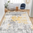 thumbnail image 3 of Living Room Area Rugs - Washable Modern Abstract Neutral Soft Indoor Rug Thin No Slip Floor Low Pile Carpet For Bedroom Dining Room Home Office Decor - Yellow Light Gray, 3 of 7