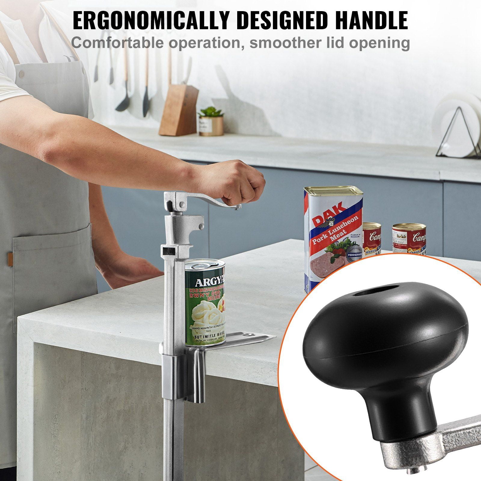 Heavy Duty Commercial Can Opener Manual Adjustable Height Up to 15.75 Inches for Restaurant Hotel Food Store