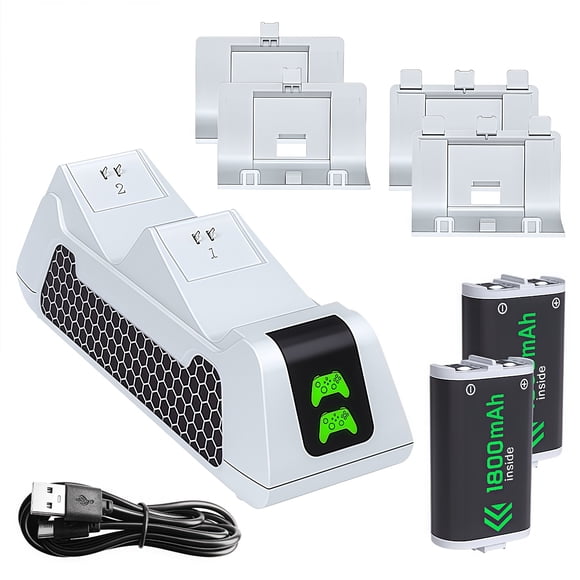 Charging Dock Station for Xbox Series X & S Game Controller Charger with 2PCS 1800mAh Battery Pack For Xbox One X/S/Elite