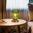 thumbnail image 2 of Lámpara de mesa Feasey Mid Century Modern Green Glass, 2 of 9