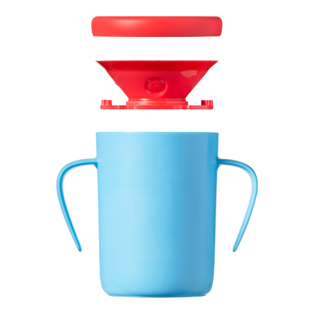 Tommee Tippee Easiflow 360° Spill-Proof Trainer Cup with Travel Lid, Aqua & Teal – 6m+, 2pk