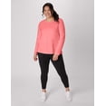 thumbnail image 5 of Hanes Women's Long Sleeve Scoop-Neck Cotton T-Shirt (Plus Size) Briny Pink 2X, 5 of 5
